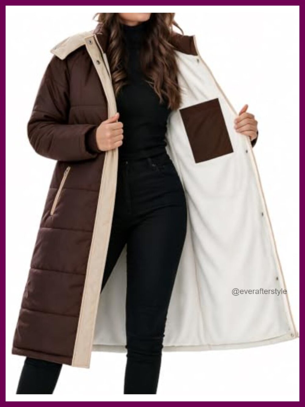 Women's Long Puffer Coat Sherpa Lined Hooded Winter Jacket